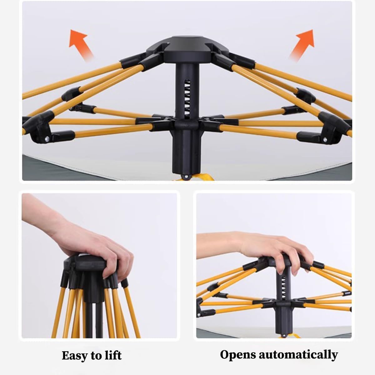 4 Kişilik Otomatik Çadır Çift Kapılı Sineklikli Su ve Rüzgar Geçirmez Çadır 220x200x145cm