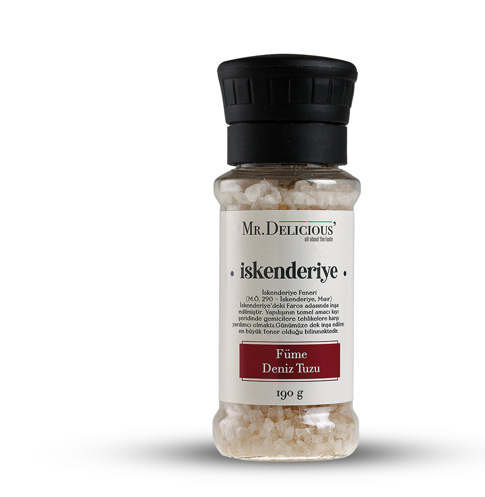Füme deniz tuzu 190 gr -iskenderiye- (öğütme değirmenli)