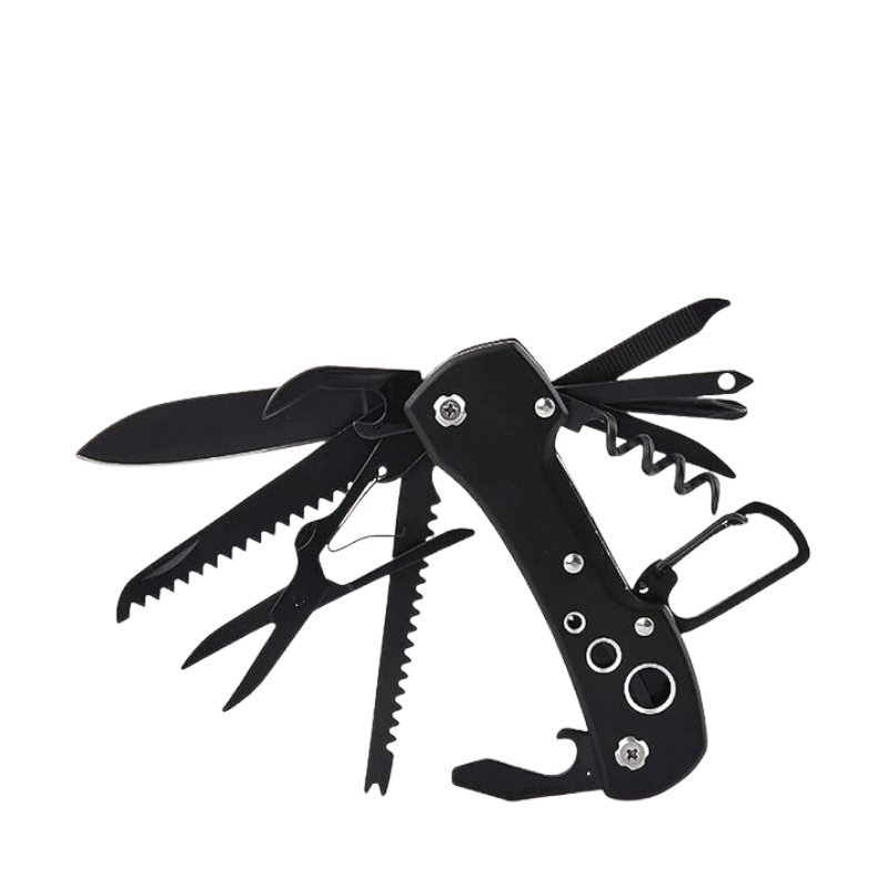 Çok Fonksiyonlu Siyah İsviçre Kamp Cep Çakısı