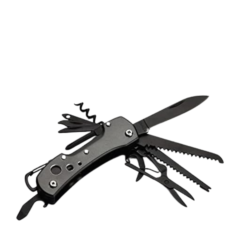 Çok Fonksiyonlu Siyah İsviçre Kamp Cep Çakısı