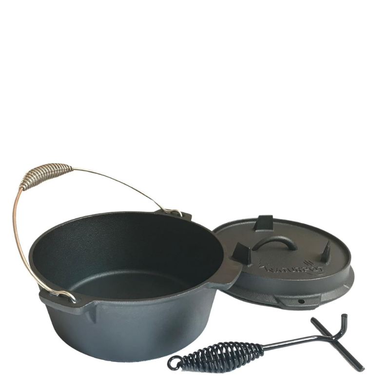 Gerçek Demir Döküm Kamp Tenceresi 25 cm (Dutch Oven)