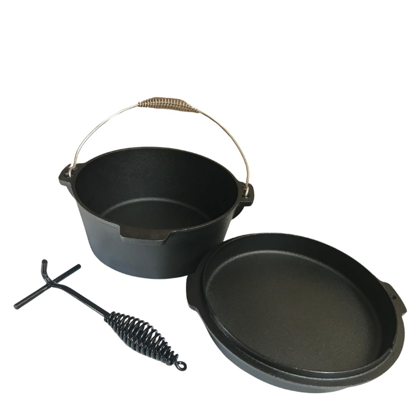 Gerçek Demir Döküm Kamp Tenceresi 25 cm (Dutch Oven)