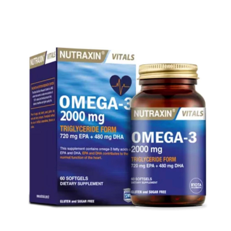 Omega-3 2000 mg EPA + DHA Balık Yağı içeren Takviye Edici Gıda (1 x 60 softgel kapsül)